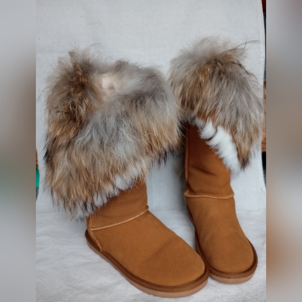 Women’s Genuine Suede Fur-trimmed Winter Boots